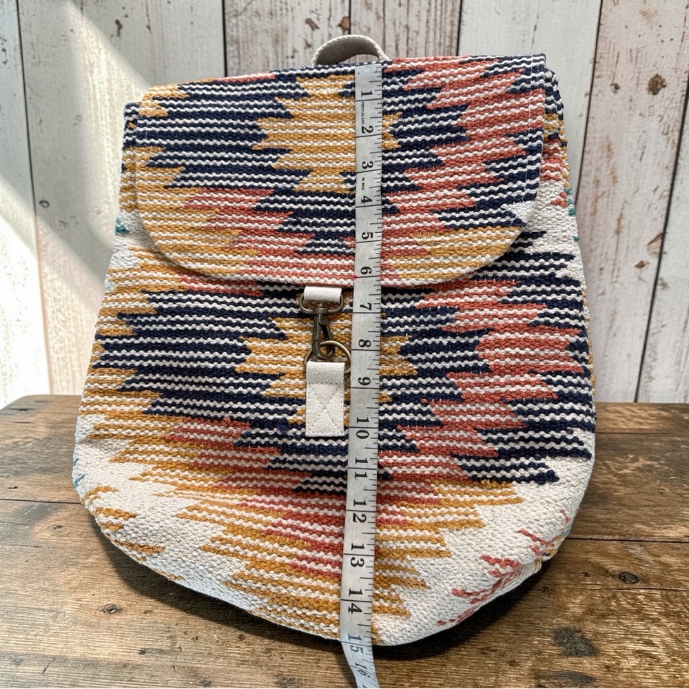 Panache Apparel Woven Aztec Backpack Boho Western 70s Southwest Adjustable Strap - Picture 13 of 17